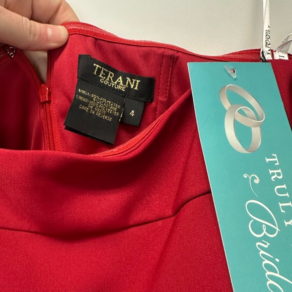 NWT Terani Couture COCKTAIL 1821C7014 in color Berry - Picture 4 of 8